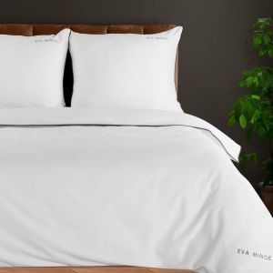biała pościel haftowana z lamówką EVA MINGE EUROFIRANY PREMIUM