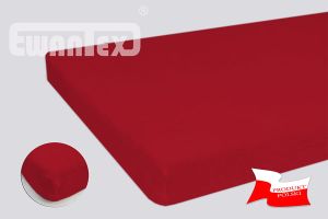 PRZEŚCIERADŁO FROTTE Z GUMKĄ 60x120 CZERWONY