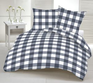 krata granatowa pościel bawełniana POLSKA PREMIUM 