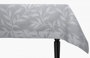 szary obrus żakardowy Anna liść 50A 220x130 IRYS