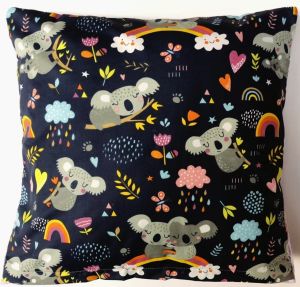 lawendowa koala dwustronna poszewka minky bawełna 40x40