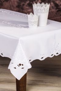 biały obrus POLA haftowany 50x100 JEDEKA