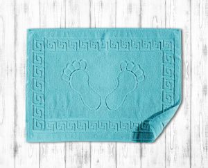 turkusowy dywanik łazienkowy 50x70 klucz grecki 650 g/m2 DARYMEX