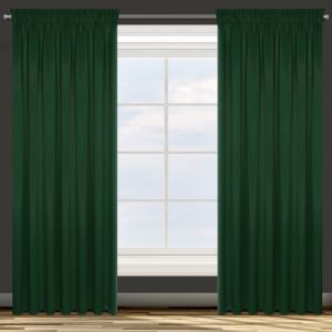 ciemno zielona gotowa zasłona zaciemniająca PARISA 135x270 na taśmie