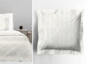 kremowa żakardowa poszewka 40x40 bawełniano poliestrowa Barok 