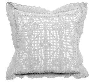 szara poszewka dekoracyjna szydełko 40x40 JAGNA