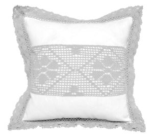 szara poszewka dekoracyjna szydełko 40x40 JAGNA