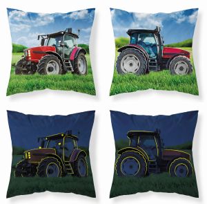 traktor poszewka świecąca w ciemności FLUO bawełniana 40x40 HOLLAND YOUNG COLLECTION