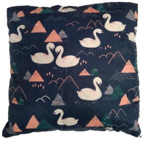 łabędzie dwustronna poszewka minky bawełna 40x40