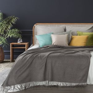 stalowy koc akrylowy z frędzlami palermo 130x170 EUROFIRANY