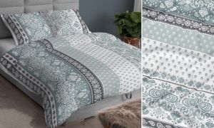 miętowa pościel z satyny bawełnianej silver 3911D