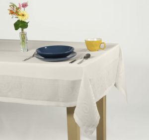 kremowy obrus Teflonowy z Ornamentem BELLO 253 MESA
