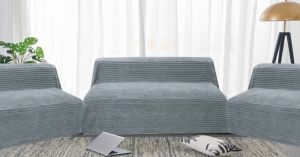 szara narzuta na sofę i fotele VERONA 160x210 + 2x70x160 PLUSZ MESA