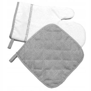 szary komplet rękawica plus chwytak MEGAN JEDEKA