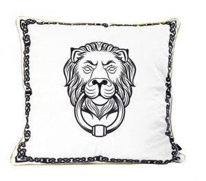 biały lew poszewka welwetowa dekoracyjna TOTAL 45x45 CHIC HOME