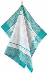 turkusowa bawełniana ściereczka kuchenna JARZĘBINA ZWOLTEX