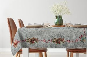 popielaty dekoracyjny wianek świąteczny gobelin 100x100 EUROFIRANY