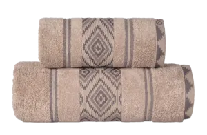 beżowy ręcznik kąpielowy AZTEKA  450 G/M2 GRENO