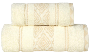 kremowy ręcznik kąpielowy AZTEKA  450 G/M2 GRENO