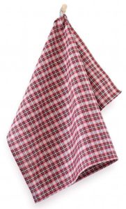 czerwono czarna bawełniana ściereczka kuchenna w kratkę 50x70 POTRERO ZWOLTEX