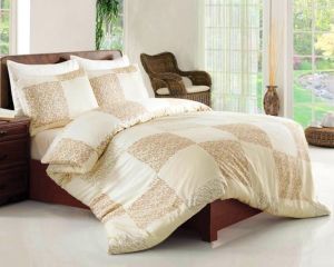 kremowa pościel z satyny bawełnianej MODA 220x200