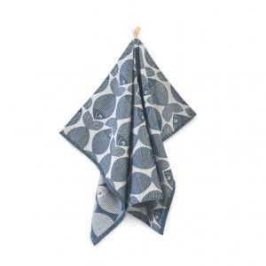 granatowa bambusowa ściereczka kuchenna RYBY ŁAWICA ZWOLTEX