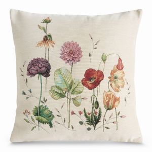 naturalna poszewka dekoracyjna gobelinowa tkana kwiaty 45x45 EUROFIRANY
