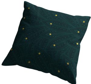 zielono złota poszewka 45x45 kanwas o grubym splocie do salonu i ogrodu 