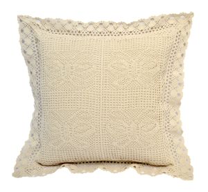 naturalna poszewka dekoracyjna 1544A szydełko 40x40 JAGNA