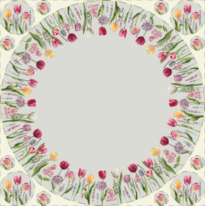 tulipany okrągły obrus FI 165 gobelin IRYS