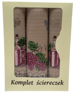 winogrono komplet ścierek kuchennych pudełko