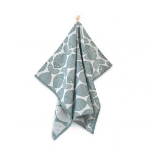 turkusowa bambusowa ściereczka kuchenna RYBY ŁAWICA ZWOLTEX