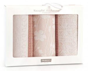 różowy komplet ścierek kuchennych provence 50x70 pudełko ZWOLTEX
