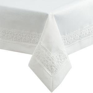 biały obrus Flower z lśniącą aplikacją MESA 