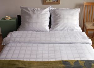 poszewka bawełniana Andropol 40x40 adamaszek BIAŁA KRATA