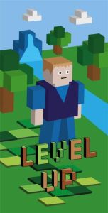 minecraft level up ręcznik bawełniany dla dzieci 70x140 DETEXPOL