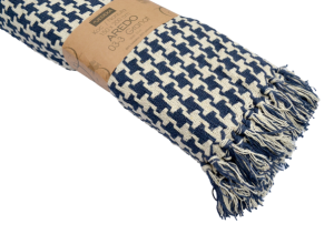 granatowa pepitka koc AREDO 150x200 JEDEKA