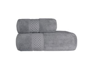 miękki popielaty ręcznik kąpielowy RETE soft touch 650 G/M2 FARO
