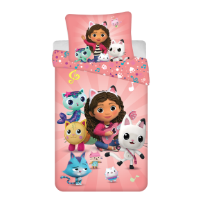 koci domek gabi pościel bawełniana 140x200  dla dzieci i młodzieży GABBY'S DOLLHOUSE