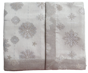 śnieżynka srebrna obrus gobelin IRYS 