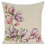 naturalna poszewka dekoracyjna gobelinowa tkana kwiaty 1214 45x45 EUROFIRANY