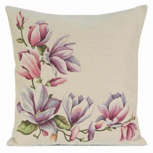 naturalna poszewka dekoracyjna gobelinowa tkana kwiaty 1214 45x45 EUROFIRANY