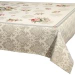 róża beżowa obrus gobelin IRYS