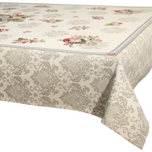 róża beżowa obrus gobelin IRYS