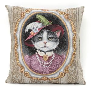 kot dama poszewka dekoracyjna gobelin 45x45 IRYS