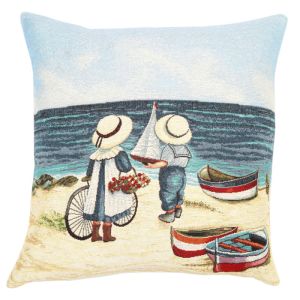 dzieci na plaży poszewka dekoracyjna gobelin 45x45 IRYS