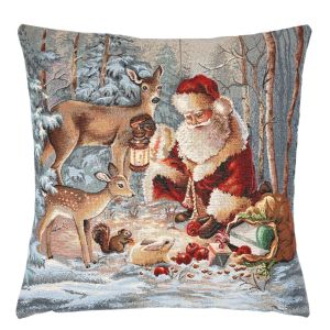 mikołaj w lesie poszewka dekoracyjna gobelin 45x45 IRYS
