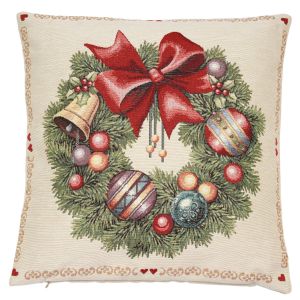 wianek świąteczny poszewka dekoracyjna gobelin 45x45 IRYS