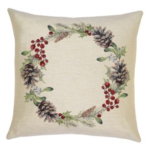 wianek zielony poszewka dekoracyjna gobelin 45x45 IRYS