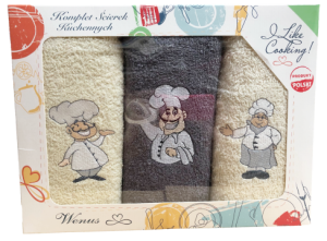 kucharz KOMPLET RĘCZNIKÓW KUCHENNYCH 30x50 NIEPRZECIĘTNIE